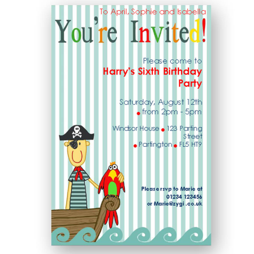 invitation editable pirate