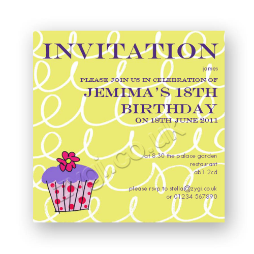 invitation editable cupcake