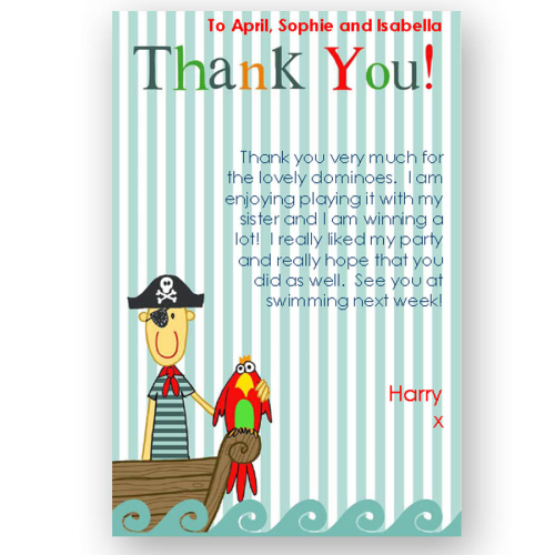 thank you card editable pirate