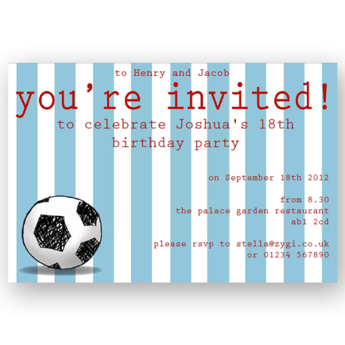 invitation editable football striped