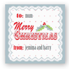 gift tag editable vintage Christmas holly