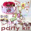 editable vintage shabby chic tea party kit