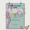 charity PTA poster editable cinema night poster