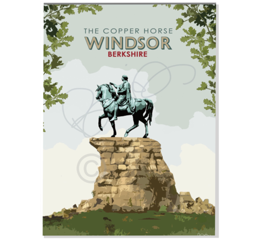The Copper Horse the Long Walk Royal Berkshire Windsor vintage travel railway art print