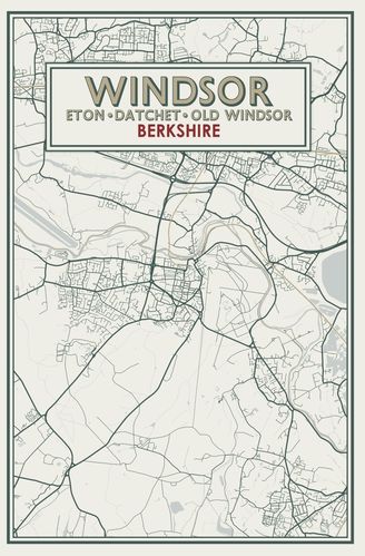 Windsor Royal Berkshire vintage travel railway art print